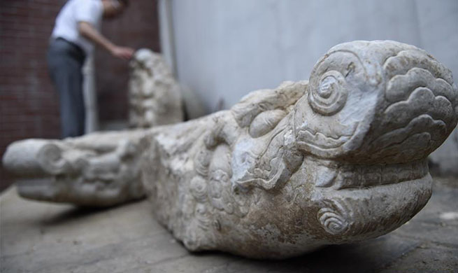 Four heads of marble dragons returned to Yuanmingyuan