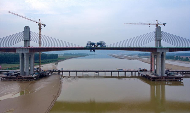 Closure of Yellow River Bridge of Yuncheng-Lingbao Expressway finished in N China