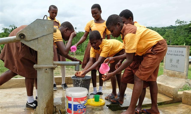 China-aided boreholes bring clean water to people in rural communities of Ghana