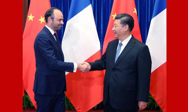 Xi Jinping meets French Prime Minister Edouard Philippe