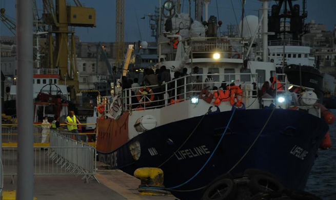 Migrant rescue vessel Lifeline docks in Malta