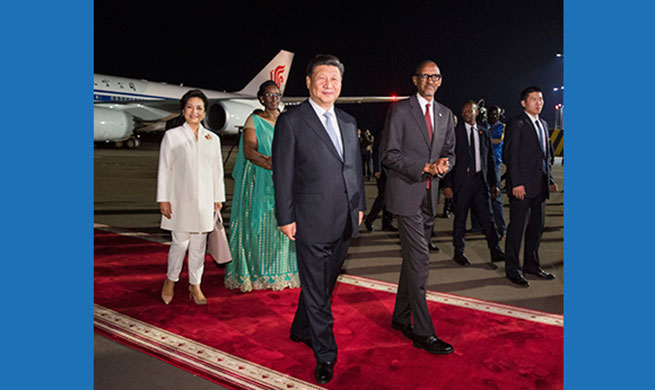 Chinese president arrives in Rwanda for state visit