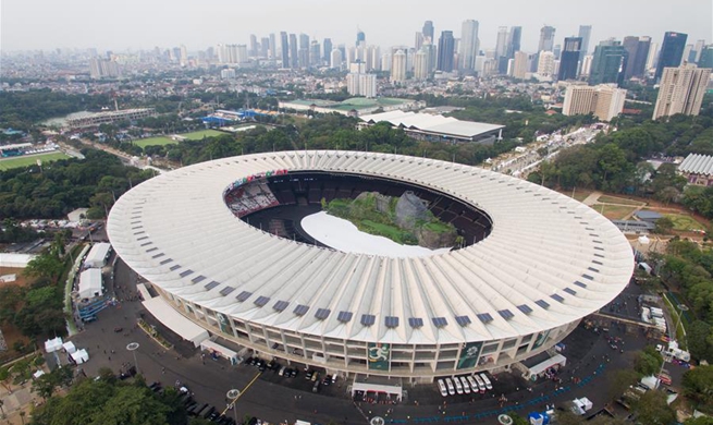 Aerial view of Gelora Bung Karno (GBK) Main Stadium in Jakarta