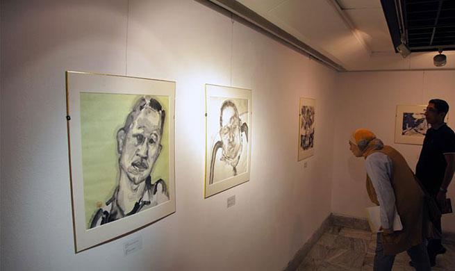 Feature: Chinese fine art exhibition in Egypt deepens cultural ties