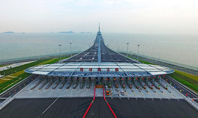 China Focus: World's longest cross-sea bridge opens to public