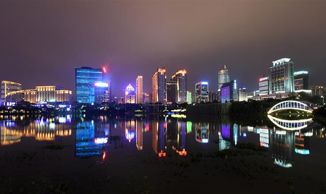 Night view of Nanning, south China's Guangxi