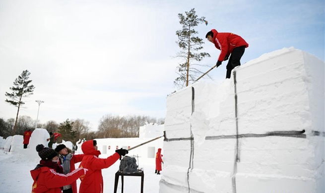 Four-day snow sculpture competition of college students opens in Harbin
