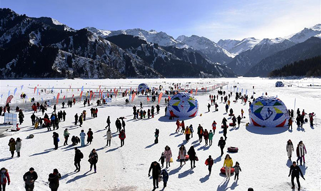 Tianchi scenic area attracts visitors in northwest China's Xinjiang
