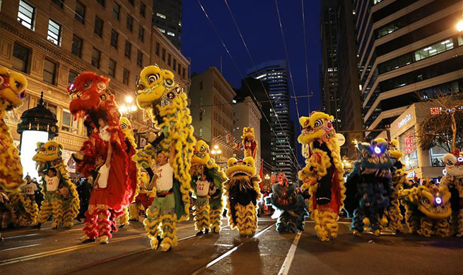 Parade celebrating Chinese Spring Festival held in San Francisco