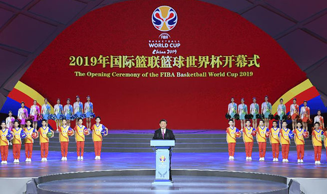 Xi attends opening ceremony of 2019 FIBA Basketball World Cup