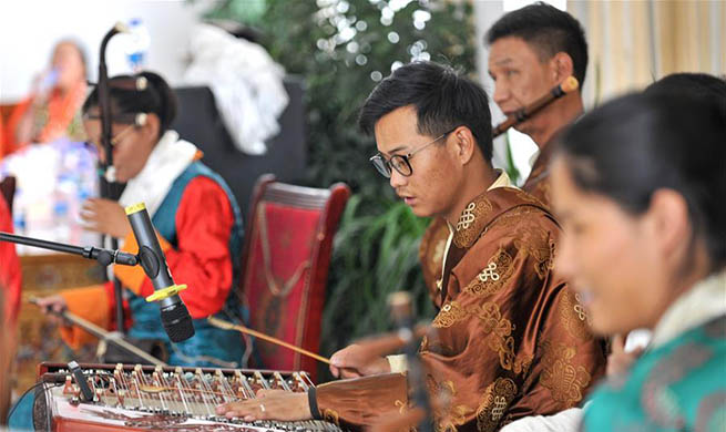 Visually impaired musicians perform for senior citizens at nursing home in China's Tibet