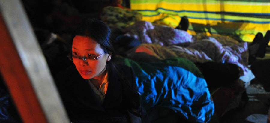 First night after deadly earthquake in Lushan Country, Sichuan