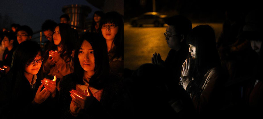 Vigils held around China for people in quake-hit zone