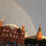 Stunning view of Moscow city after heavy rain