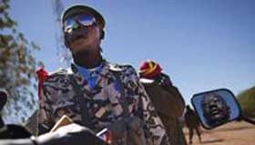 Malian forces patrol Diabaly