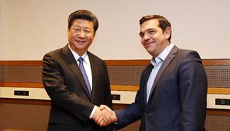 President Xi meets with Greek PM in New York