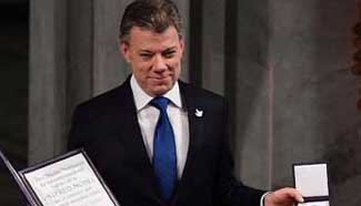 Colombian President Santos: Award helped us reach our destination