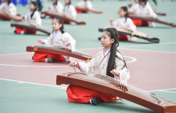 Students show culture education in Fuzhou, southeast China