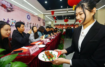 Campus cooking competition held in China's Tianjin