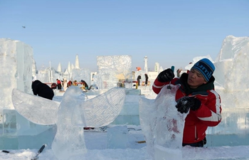 Highlights of 32nd Harbin int'l ice sculpture competition in NE China