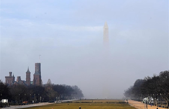 Fog covers Washington D.C., the United States