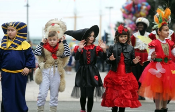 Children take part in carnival parade in Croatia