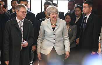 British PM Theresa May visits Wuhan University
