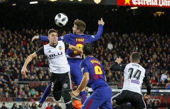 Barcelona defeats Valencia 1-0 in Spanish King's Cup semifinal