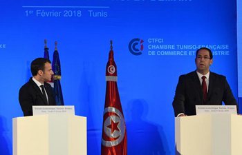 French president, Tunisian PM attend Tunisia-France economic forum