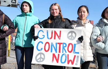 Students participate in "National School Walkout" to protest gun violence in U.S.