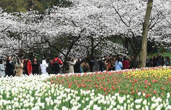 People visit Taiziwan Park in China's Hangzhou