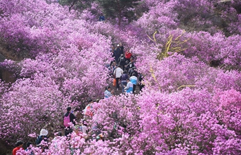 People enjoy spring flowers across China