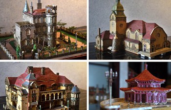 In pics: shell-made miniature architectural models of east China's Qingdao