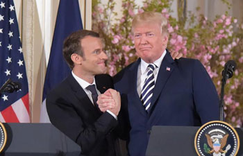 Trump, Macron attend joint press conference in Washington D.C.