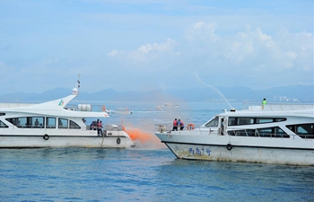 Emergency drill on securing marine transportation held in south China's Sanya
