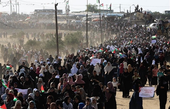 Thousands of Palestinian women rally against Israel in eastern Gaza