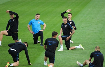 Players of Croatia attend training session in Moscow