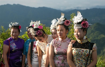 Local people of Miao ethnic group celebrate Qiyu Festival in SW China's Guizhou