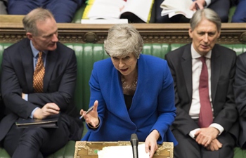 Theresa May attends PM's Questions at House of Commons in London