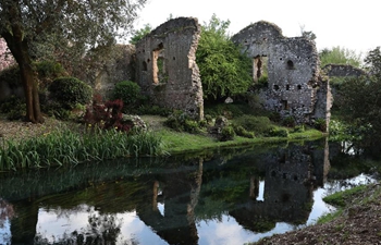 Views of Garden of Ninfa in Cisterna, central Italy