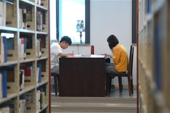People read books at library in Fuzhou, China's Fujian