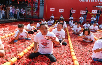 Highlights of chili eating competition in Hangzhou, E China's Zhejiang
