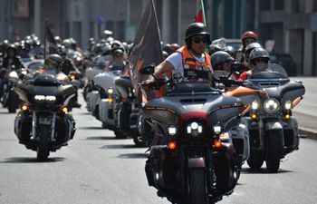 Harley-Davidson motorcycle parade held in Casablanca, Morocco