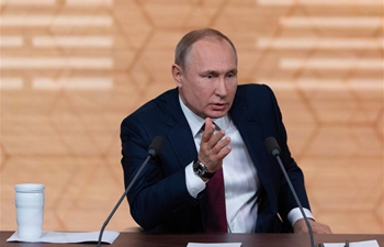 Putin speaks at his annual press conference in Moscow