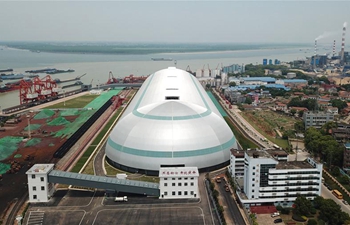 Capsule-shaped bulk cargo warehouse officially put into use in Yueyang, C China