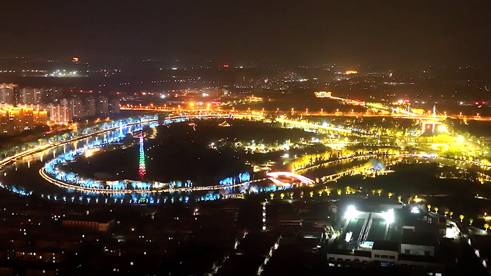 运河夜景迎盛会 灯光璀璨庆园博