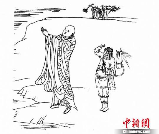 敦煌壁画现中国最早玄奘取经图 孙悟空手牵白马(图)