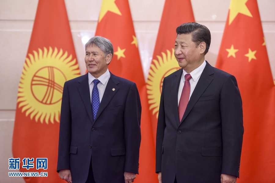 1月6日，国家主席习近平在北京钓鱼台国宾馆会见吉尔吉斯斯坦总统阿塔姆巴耶夫。新华社记者 李学仁 摄 