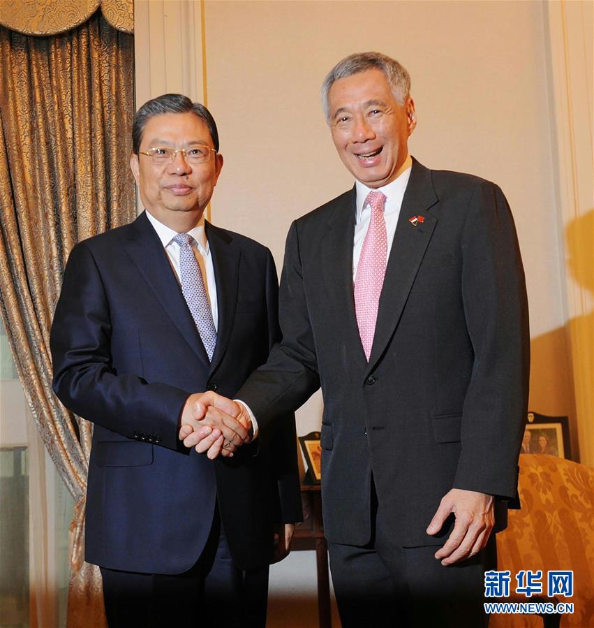 新加坡总理李显龙会见赵乐际