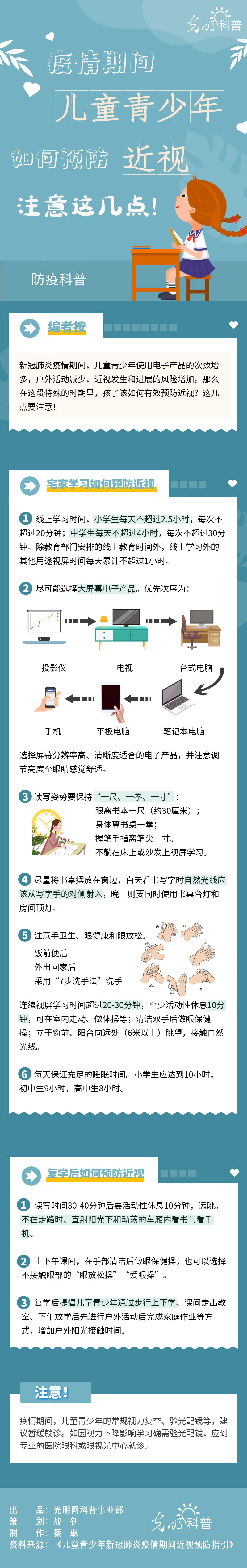 【防疫科普】疫情期间儿童青少年如何预防近视？注意这几点！